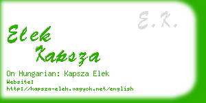 elek kapsza business card